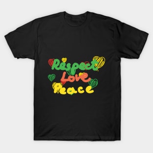 Juneteenth 2023 Respect Love Peace Freedom Colors Green T-Shirt